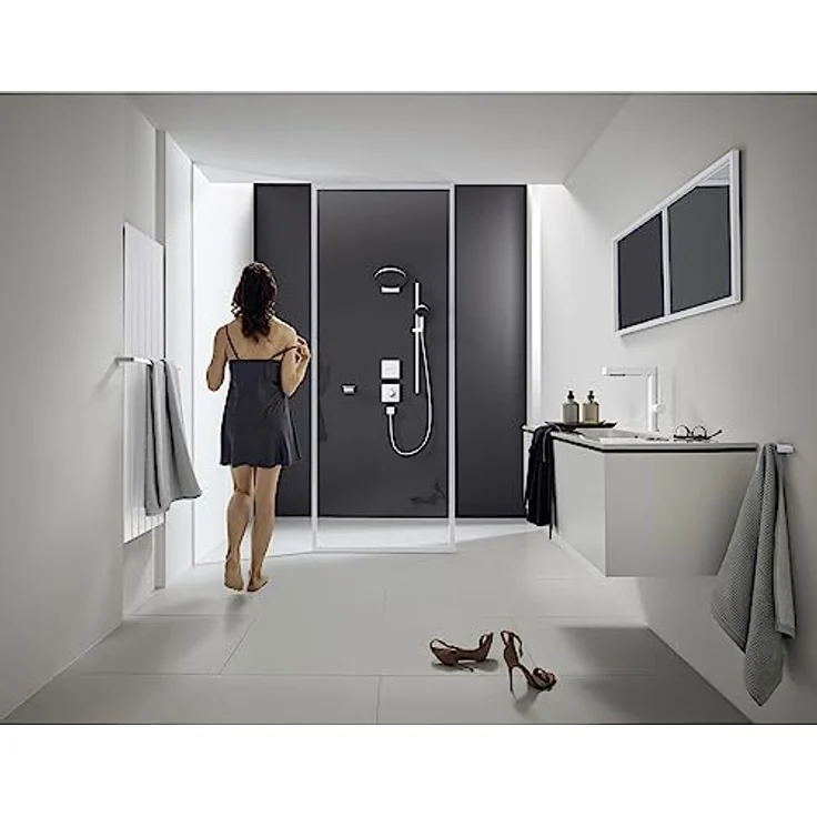 hansgrohe Pulsify Select S 105 Duschset, Relaxation mit 90 cm Duschstange, 3 Strahlarten, Matt-Weiss, 11.40 l/min – Bild 2