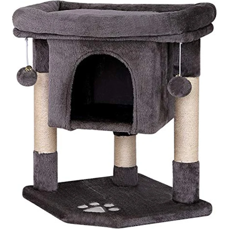 lionto Kratzbaum Kletterbaum Katzenkratzbaum Katzenbaum Höhe 60 cm, dunkelgrau – Bild 1