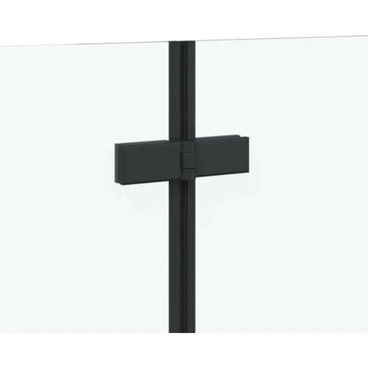 vidaXL Duschwand Geometrisch Schwarz, Sicherheitsglas, 120 x 67 x 129 cm, faltbar und verstellbar – Bild 5