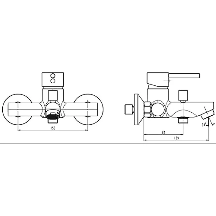 Schütte Wannenfüllarmatur Laurana, chromfarbene Badarmatur mit 170 mm Ausladung und austauschbarer Kartusche – Bild 2