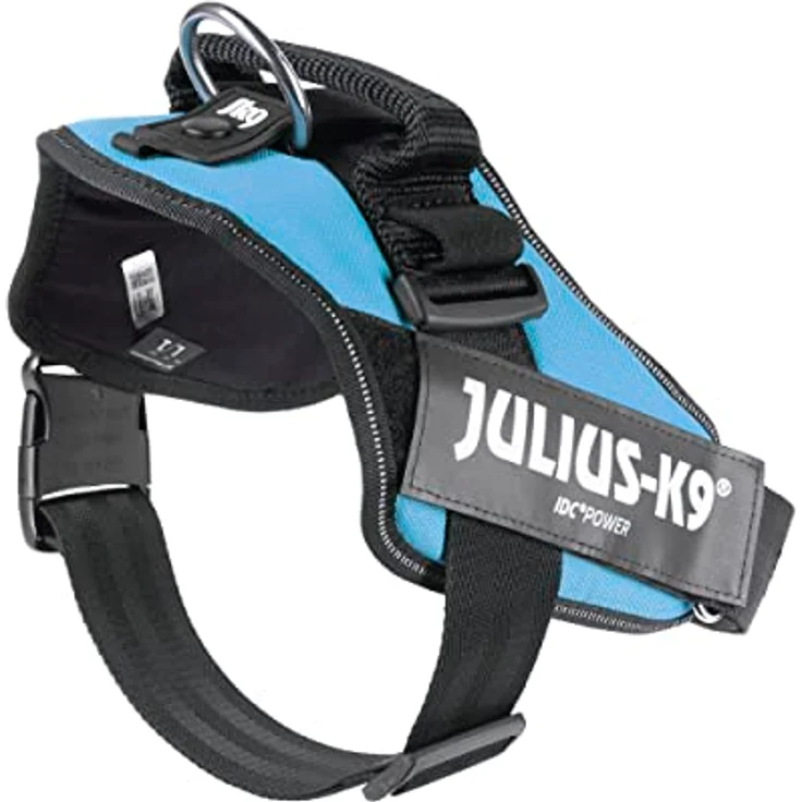 Julius-K9 IDC-Powergeschirr aquamarine Größe 1: Brustumfang 63-85 cm (1, Hund, Allgemein), Halsband + Leine, atmungsaktiv und bruchsicher – Bild 4