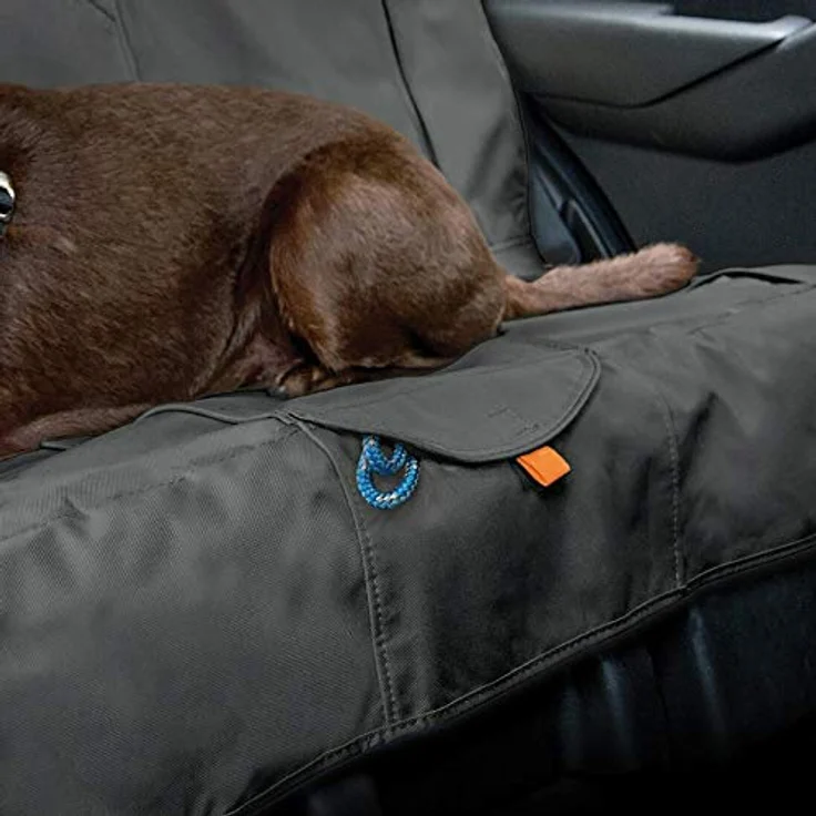 Kurgo Wander Rücksitz-Autoschondecke Hunde, Wasser- und schmutzabweisend, Universelle Passform, 140 cm Breite, Kohlegrau – Bild 2