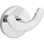 WENKO UV-Loc® Wandhaken Duo Isera, Doppel-Badhaken aus Vierkantrohr zum Befestigen ohne Bohren mit innovativem UV-Loc® Klebesystem, Wandmontageplatte aus Zinkdruckguss, rostfrei, 6 x 5 x 4 cm