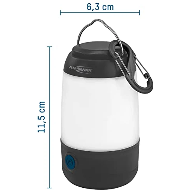 ANSMANN AG Mini Campinglampe, 3W LED mit 3 Leuchtfunktionen und Aufhängebügel, kompakte Taschenlampe – Bild 4