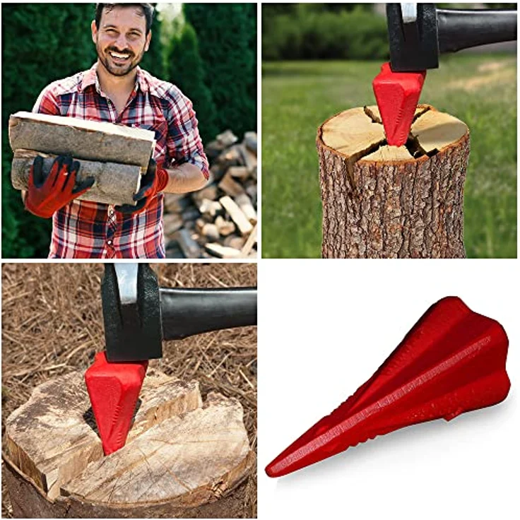 Deuba 3X Spaltkeil aus Carbon-Stahl Ø 7,5cm Keil Spaltgranate Holzspaltkeil Holzspalter Scheitkeil Treibkeil Drehkeil – Bild 5