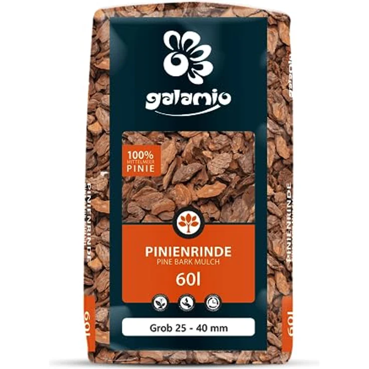 GALAMIO Pinienrinde Grob, 25-40mm Rindenmulch aus Mittelmeerkiefer, 2340l auf Palette, umweltfreundlich und dekorativ für Garten und Terrarium – Bild 3