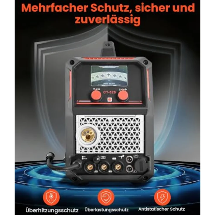 VEVOR 5-in-1 Schweißgerät, Plasmaschneider und Synergic Schweißgerät mit 50 A Plasma- und 200 A Schweißleistung, multikompatibel, 220 V, LCD-Display, unterstützt Spool Gun – Bild 4