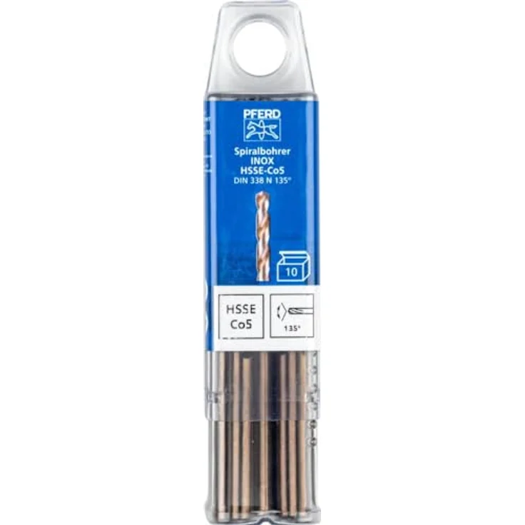 PFERD TOOLS Spiralbohrer INOX, 10 Stück | Ø 6 mm, HSS-E Co5 N, DIN 338, 135° – Hochleistungsbohrer für zähe und harte Werkstoffe – Bild 2