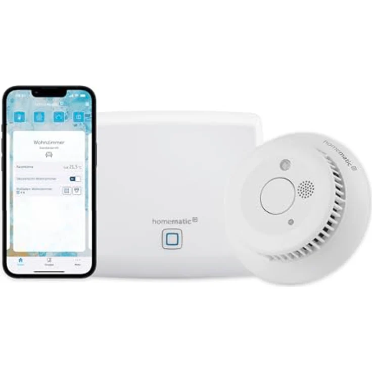Homematic IP Starter Set Mini – Rauchwarnmelder mit integrierter LED-Notbeleuchtung, Smart Home, Sirenenalarm und Push-Benachrichtigung in der App, 158097A1 – Bild 1