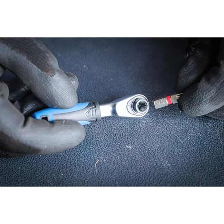 BGS technic Bit-Set Color-Bit-Satz, 43-teilig mit 1/4" Bit-Knarre und ergonomischem Griff, Farbleitsystem – Bild 2