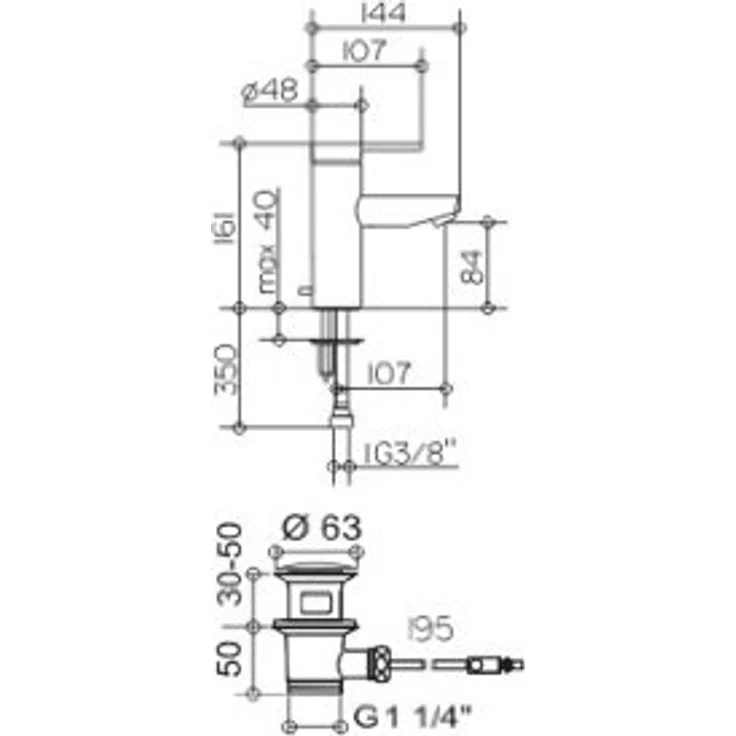 Keuco 53902010000 Plan Blue Waschtisch Armatur mit Ablaufgarnitur verchromt – Bild 2