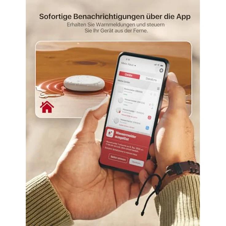 X-Sense SBS50 WLAN Wassermelder, Smarter Funk-Wassersensor mit App-Warnungen, IP67 wasserdicht, 500 m Reichweite, 5er Set für Küche, Bad, Keller – Bild 3