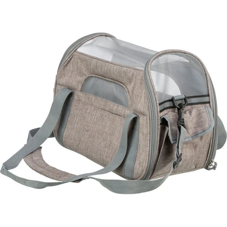TRIXIE Hunde-Tasche Madison, Transporttasche für Hunde mit integrierter Kurzleine, feinmaschigem Netz und gepolsterter Bodenplatte, sand