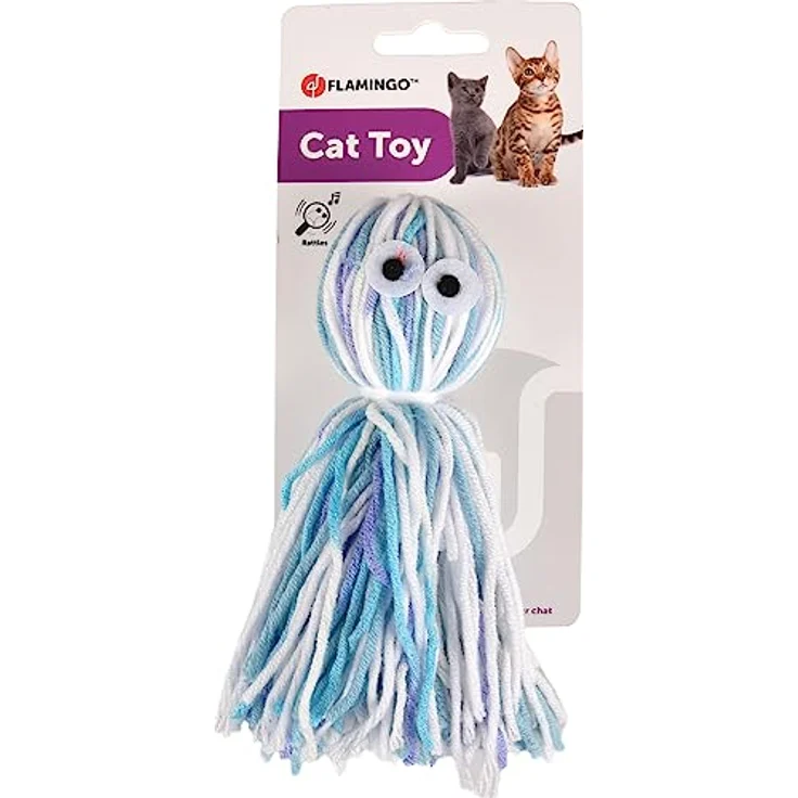 Flamingo F Tierspielzeug, Katzen-Garn-Tintenfisch, Mehrfarbig, 15 cm, Textil mit EPS-Füllung – Bild 2