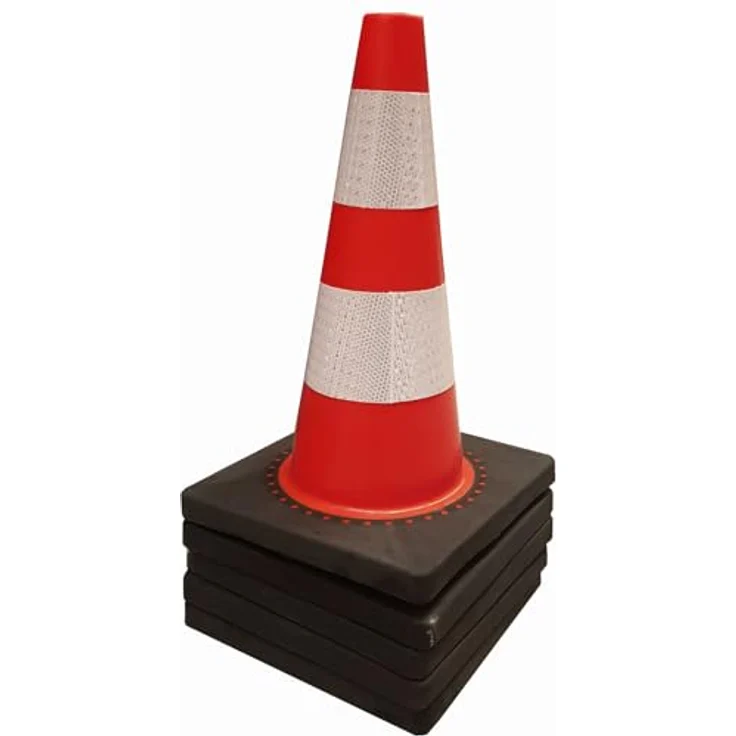 TRUTZHOLM Verkehrsleitkegel, 5er Set mit schwerem Gummifuß, wasser- und windfest, 45cm, orange mit Reflexstreifen zur Gefahrensicherung – Bild 4