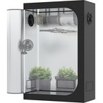 THE HOOKAH Gewächshaus Deluxe D600 Growzelt mit Sichtfenster, 150x150x200 cm, weiß