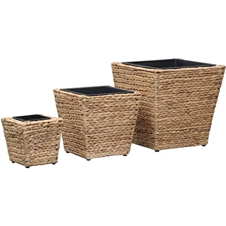 vidaXL Hochbeet 3-TLG. Pflanzkübel Blumenkübel Blumentopf Pflanztopf Übertopf Blumenkasten Pflanzgefäß Set Pflanzeinsatz Garten Wasserhyazinthe