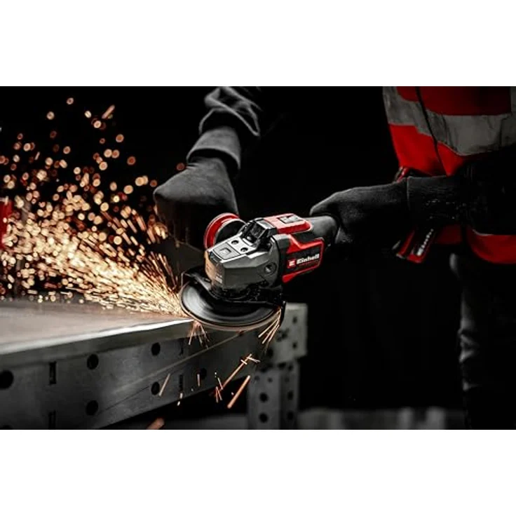 Einhell Akku-Winkelschleifer 'TP-AG 18/125-13 Q Li BL Solo', kabelloses Schleifen und Trennen, vibrationsarm, werkzeugloser Scheibenwechsel – Bild 4