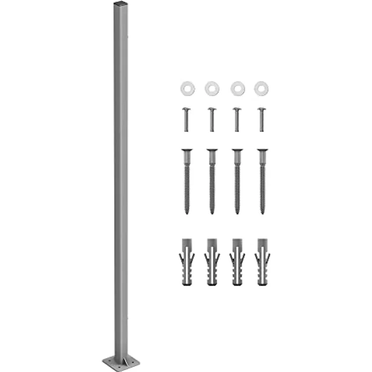 SONGMICS Standpfosten für Markisenkasten, Haltestange, Keine Wandmontage der Markise erforderlich, nur für SONGMICS Alu-Einzel-Seitenmarkisen geeignet, grau GSA002 – Bild 1