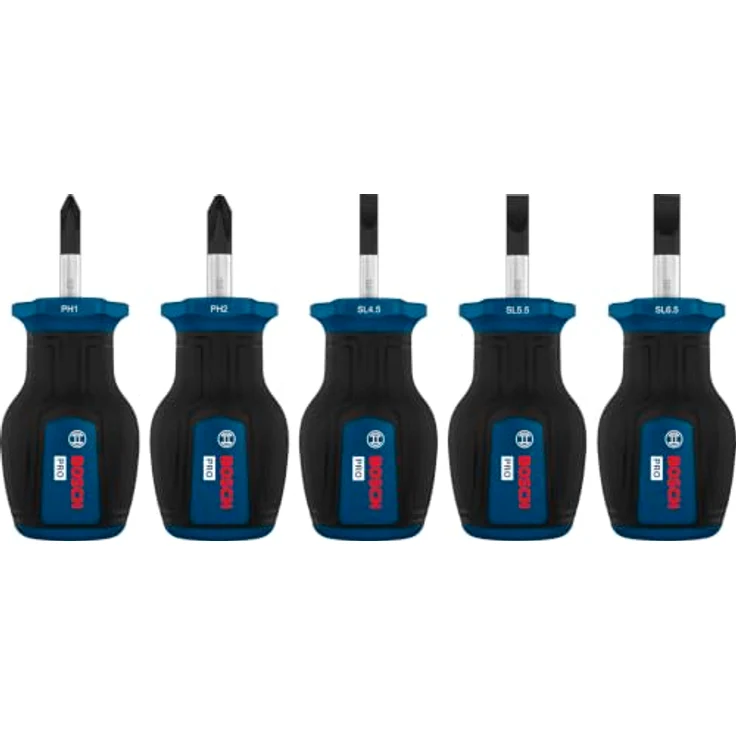 Bosch Professional 1600A03HU6 Schraubendreher-Set 5teilig, PH/Schlitz, S2-Stahlwelle für hohe Festigkeit und Drehmomentbeständigkeit – Bild 1