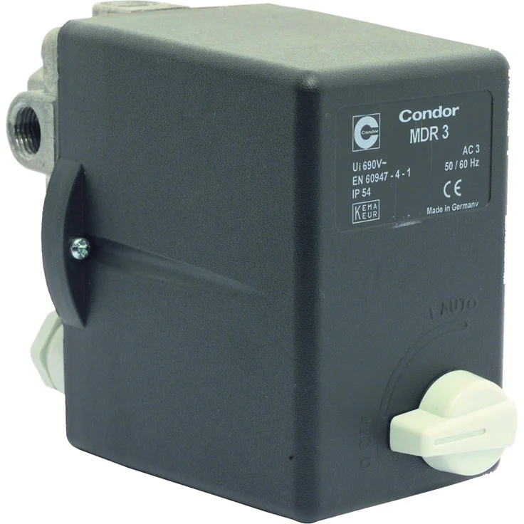 ELMAG Druckschalter CONDOR MDR 3 EA/11 bar, 400 Volt (6,3 - 10A) mit Druckentlastungsventil EV3 S, IP 54