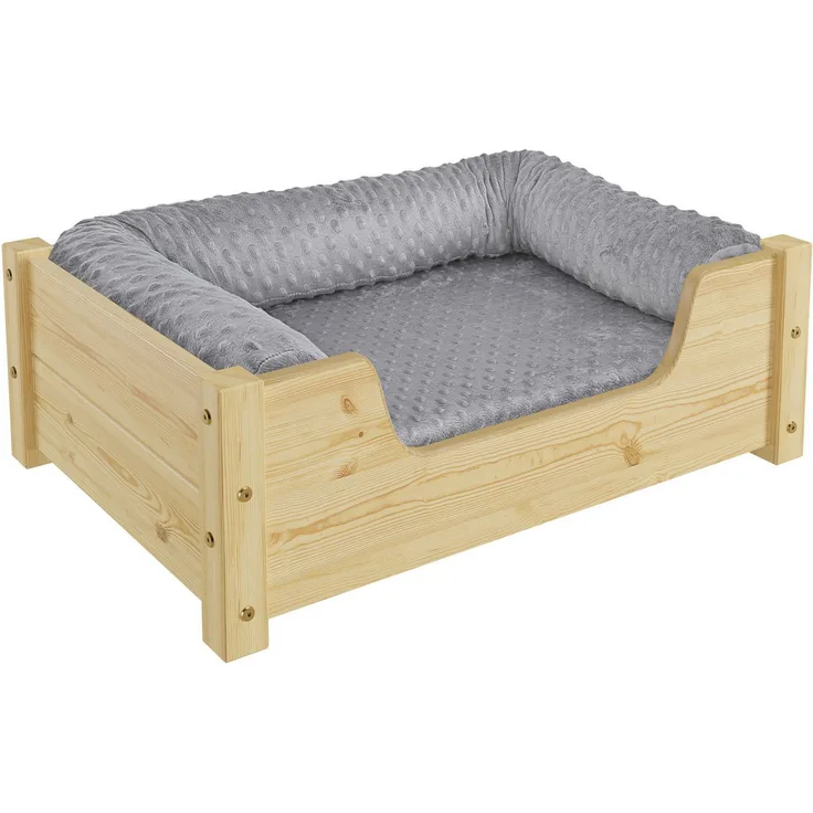 ERST-HOLZ Tierbett Gemütliches Tierbett für Katzen und Hunde 60x40 Kiefer natur, alle Größen