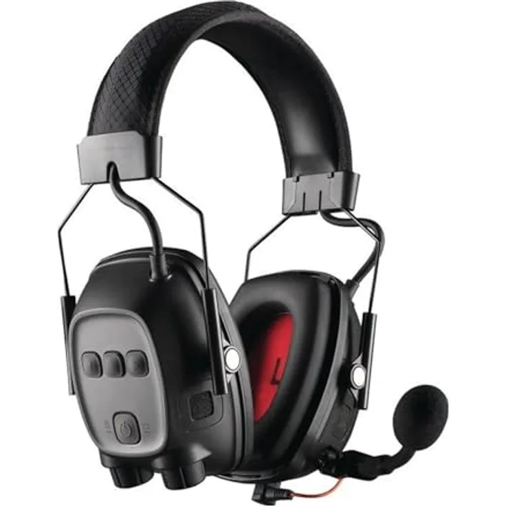 Honeywell Sync Wireless Impact, Gehörschutz mit Schwanenhalsmikrofon, hohe Geräuschdämmung, Hear-Through-Funktion, USB-Kabel, grau