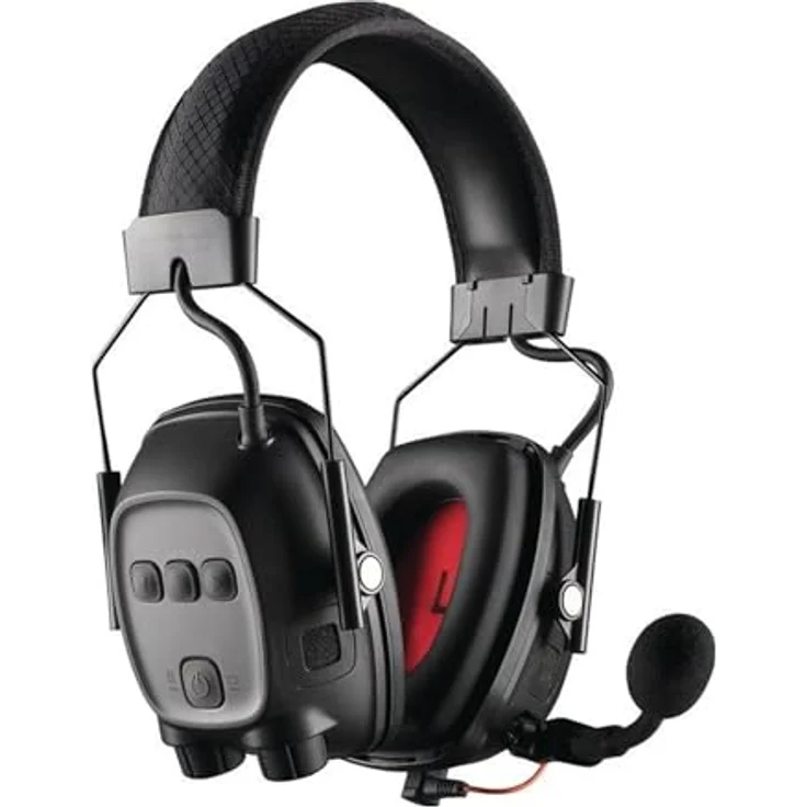 Honeywell Sync Wireless Impact, Gehörschutz mit Schwanenhalsmikrofon, hohe Geräuschdämmung, Hear-Through-Funktion, USB-Kabel, grau – Bild 1