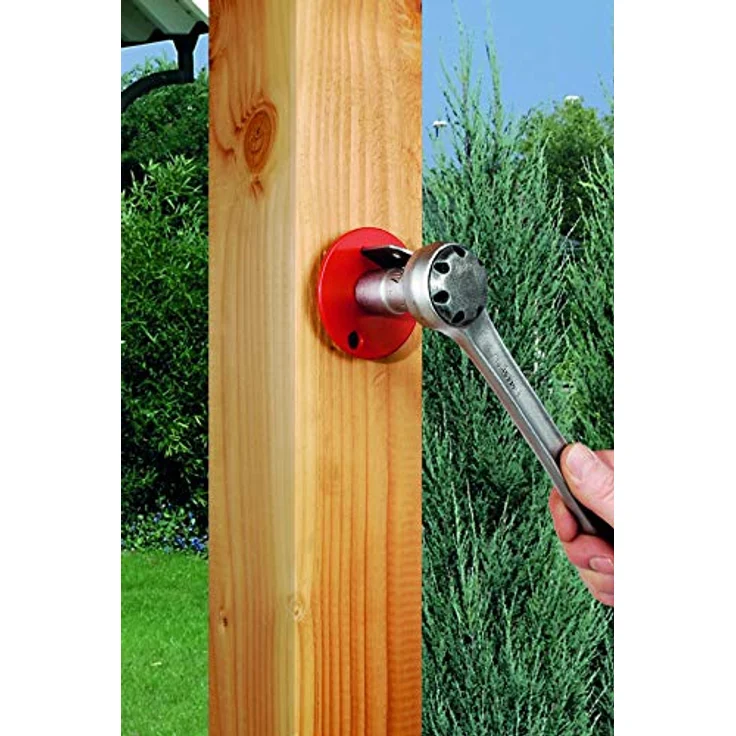 GAH-Alberts 208790 Einschraub-Werkzeug für Flechtzaunhalter, zinkphosphatiert, rubinrot RAL 3003, Ø60 mm – Bild 6