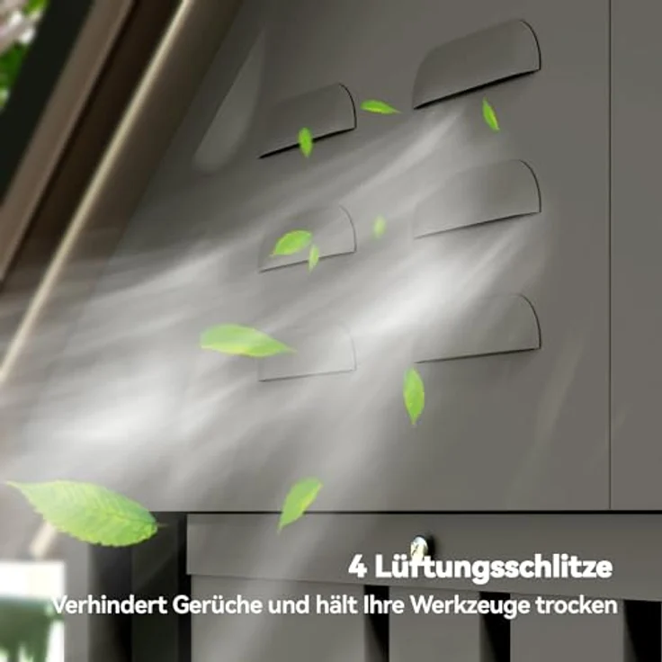 Outsunny Metall Gerätehaus 1,17 m², Geräteschuppen mit Satteldach und Lüftung, hellgrau – Bild 5