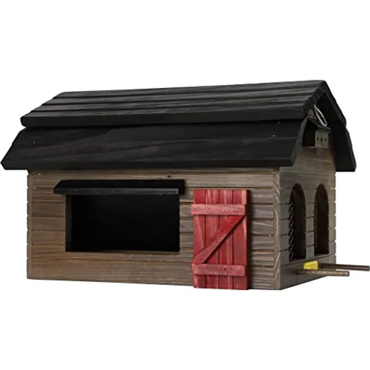 WILDLIFEGARDEN WG220 Futterscheune Braun - Vogelfutterhaus aus Holz mit 4 Futterstationen