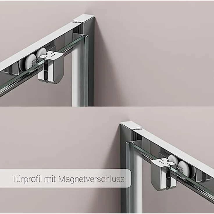 NEXTREND Duschkabine Eckdusche EX506, Schiebetüren aus 6 mm NANO Echtglas, 80 x 80 x 195 cm, platzsparend mit Lotus-Effekt – Bild 5