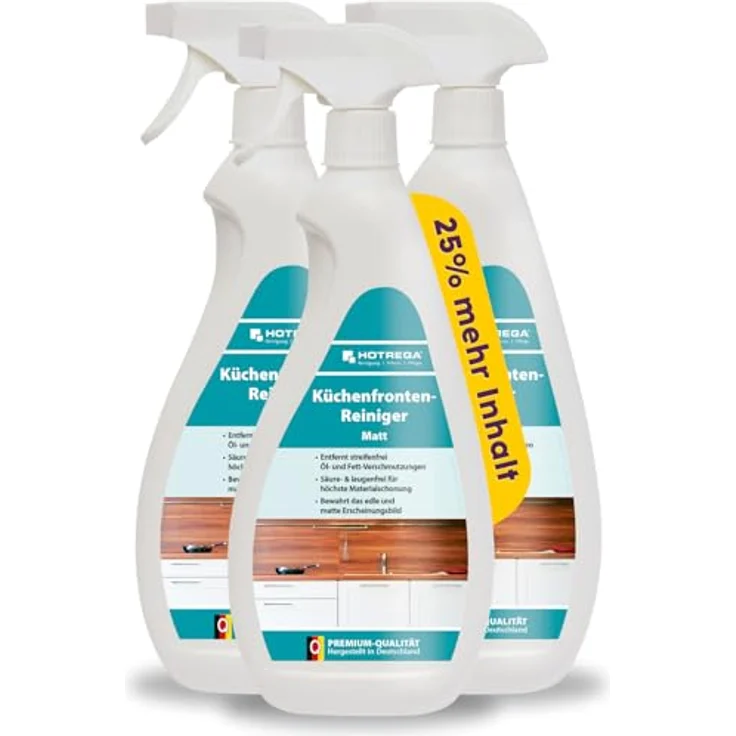 HOTREGA® Küchenfronten Reiniger matt, Intensivreiniger für matte Oberflächen, streifenfrei, 2250ml – Bild 1