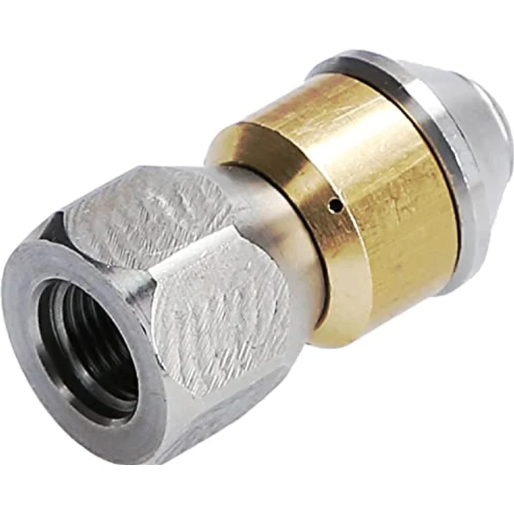 McFilter | Rohrreinigungsdüse für Hochdruckreiniger, rotierend Einlass 1/8" IG, 3 x 0,8 mm - 050, Edelstahl/Messing – Bild 4