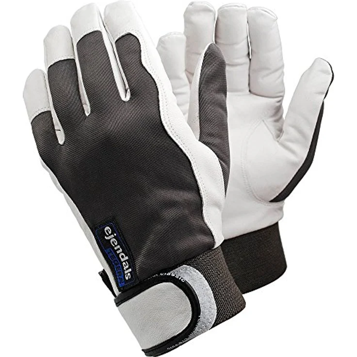 Ejendals Tegera 116 Lederhandschuh, Schutzhandschuh für allgemeinen Gebrauch, grau/weiß, Größe 8, Klettverschluss – Bild 1