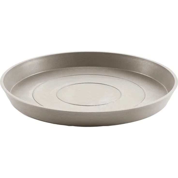 ECOPOTS Blumentopfuntersetzer ROUND SAUCER Taupe, aus innovativem Recyclingkunststoff, bruchsicher und UV-beständig