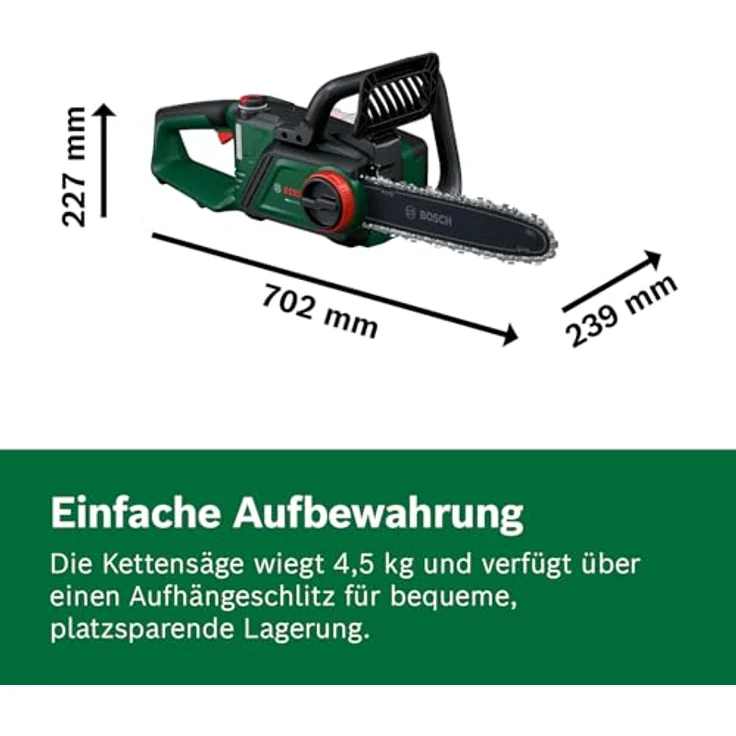 Bosch Akku-Kettensäge PKE18V-30-28, bürstenloser Motor, 27 cm Schnittdurchmesser, automatische Ölsystem, Solo Variante – Bild 7