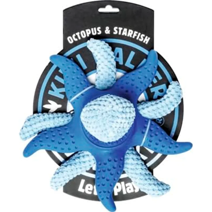 KIWI WALKER Let´s Play! Octopus & Starfish (Blau) - Tierspielzeug aus TPC-Schaumstoff, interactive und quietschend – Bild 2