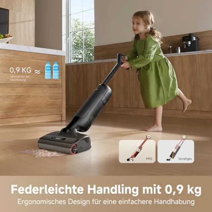 Dreame Nass-Trocken-Sauger Mova M10, 300 W, 18000Pa Saugleistung, Vollautomatische Selbstreinigung, Federleicht, Weiß – Bild 2