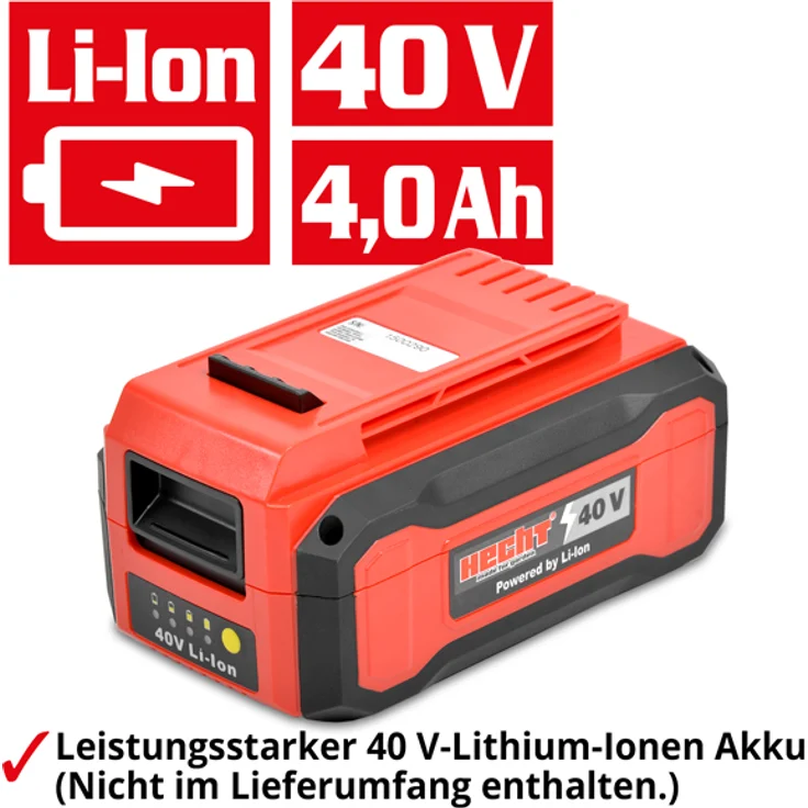 HECHT 6040, Akku-Heckenschere mit 76 cm Schnittlänge, 20 mm Schnittkapazität, 40V, diamantgeschliffen – Bild 3
