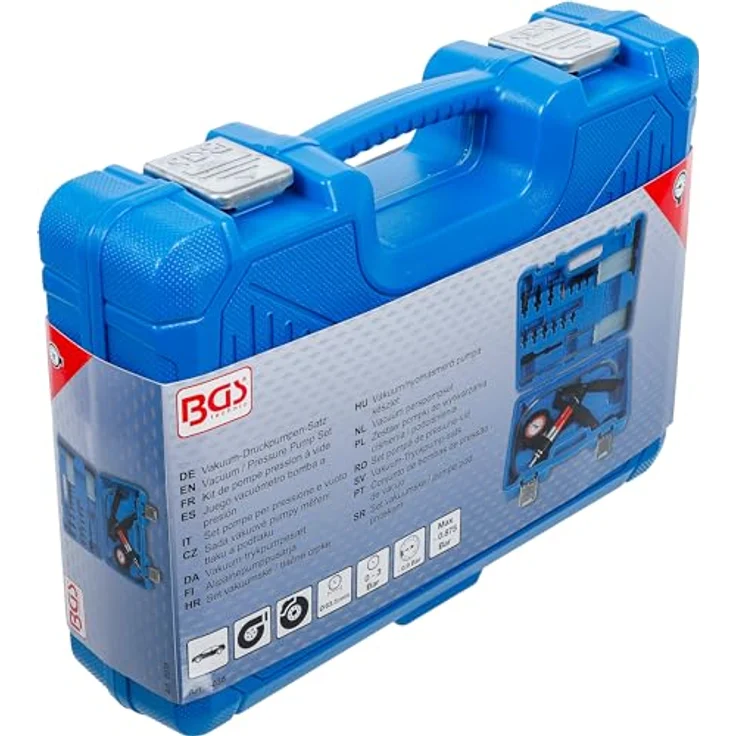 BGS technic BGS 8038 | Vakuum-Druckpumpen-Satz | Vakuumpumpe | Bremsenentlüfter | Bremsentlüftungsgerät | Vakkumtester | im Koffer – Bild 6