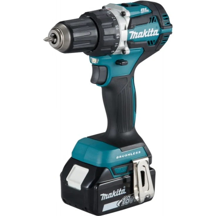 Makita DDF484TB3J Akku Bohrschrauber Black Edition 3x 18V 5,0 Ah Ladegerät mit Makpac mit Zubehör 1,5 - 13 mm Bohrfutter 38 mm, 13 mm Bohrleistung 54 Nm hart - 30 Nm weich schwarz 500 - 2000 U/min 2-Gang – Bild 4