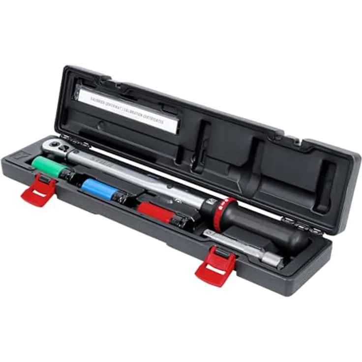 Stier Drehmomentschlüssel 1/2 Zoll, Rad-Montage-Set 40 - 200 Nm, 5-teilig mit hochpräziser Auslösegenauigkeit, Umschaltfunktion und Kalibrierzertifikat