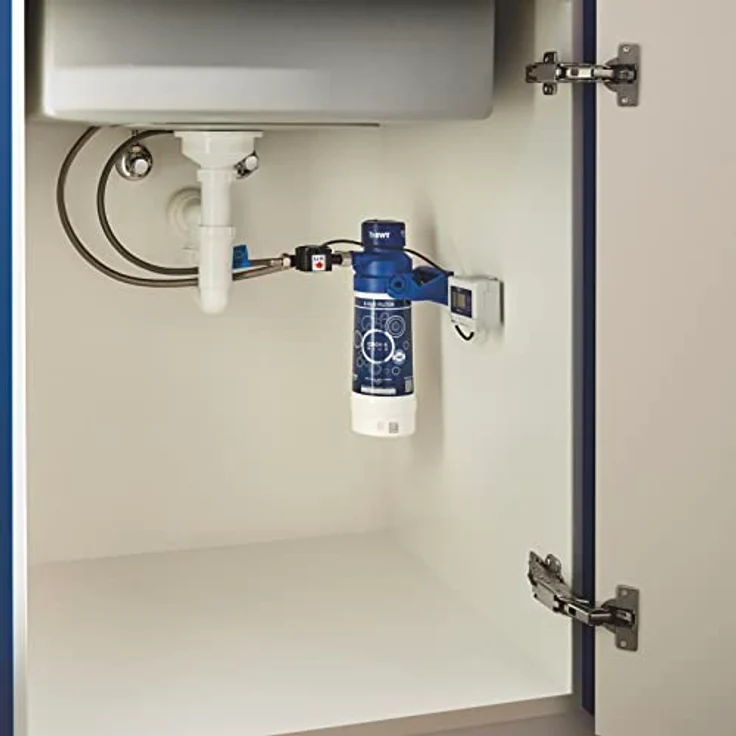Grohe Blue Pure Start Starter Set, Küchenarmatur mit Mini Aktivkohlefilter und separatem Griff für gefiltertes Wasser - Chrom – Bild 8