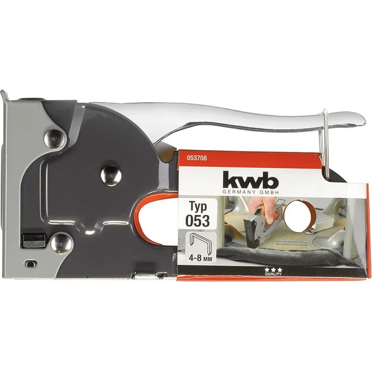 kwb Nagler TACK 80 Handtacker für Klammern 4-8 mm, Typ 053, stabil - Ganzstahlausführung - -