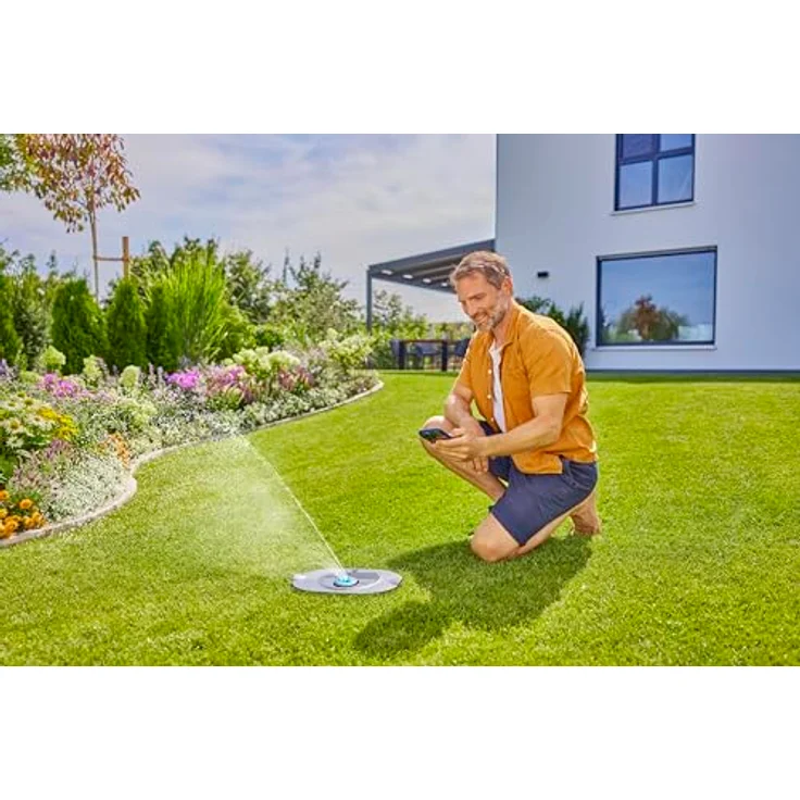 Gardena AquaPrecise Bewässerungssystem Pipeline, solarbetrieben mit Bluetooth App-Steuerung für Rasenflächen bis 320 m² – Bild 3