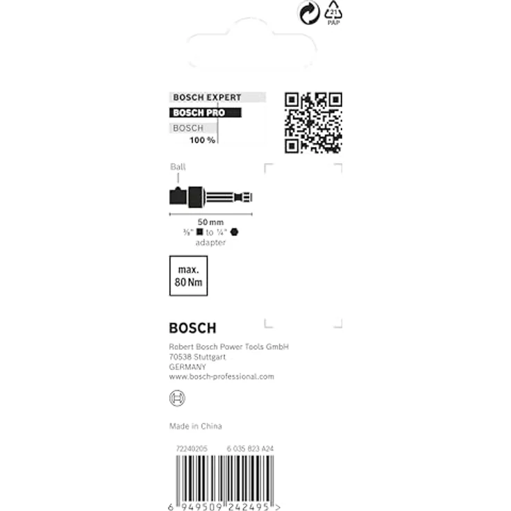 Bosch PRO Socket Adapter mit Kugelverbindung, 1/4"-Sechskantschaft für Schlagschrauber und Bohrschrauber, 144 x 66 mm – Bild 4