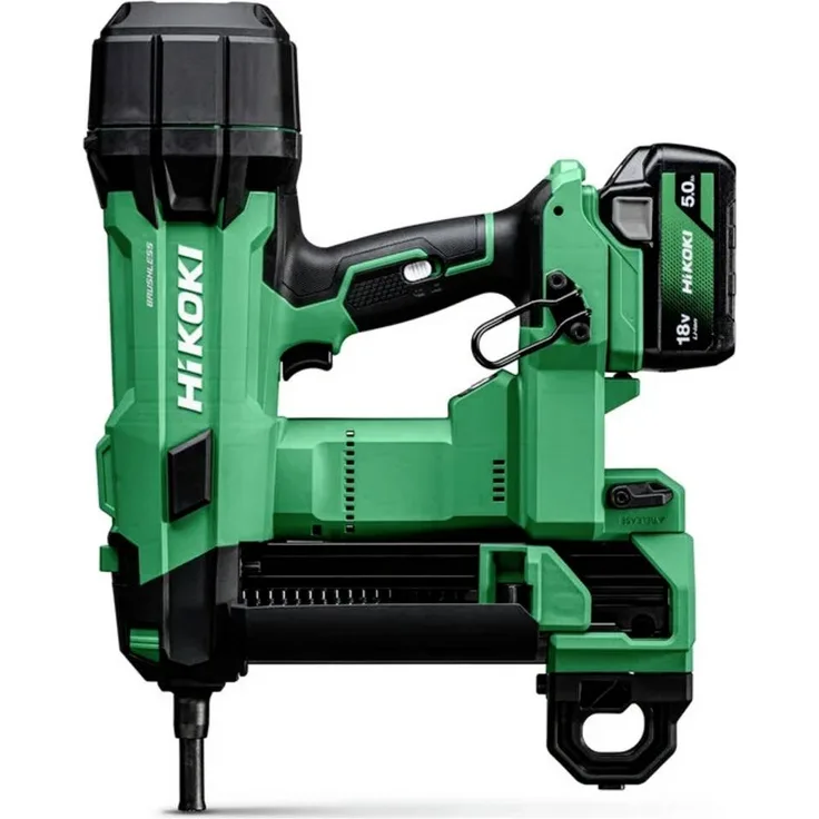 HiKOKI NC1840DAWQZ Akku-Nagler, Luftfeder-Antrieb, 110 Joule Schlagenergie, werkzeugloses Magazin, integriertes LED-Arbeitslicht, schlanke Bauform