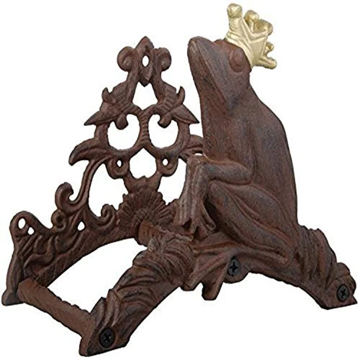 Esschert Design Schlauchhalter Froschkönig rost – Bild 2