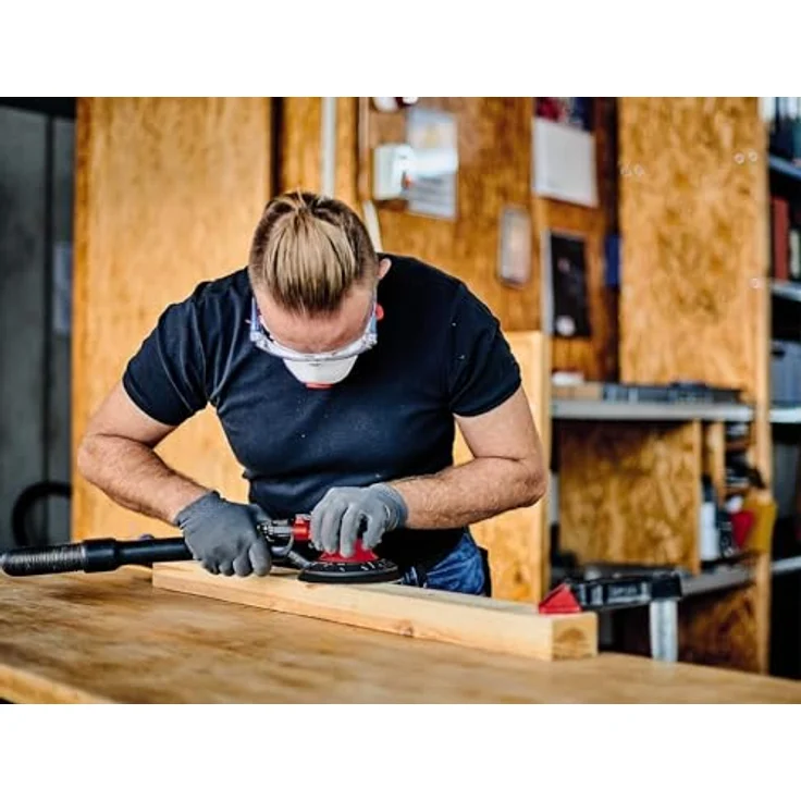 Einhell Druckluft-Exzenterschleifer TC-PE 150 (max. 6,3 bar, 10500 min.-1, 150 mm Schleiftellerdurchmesser, stufenloser Regulierungshebel, inkl. 6 Schleifpapieren, Stecknippel, Spannschlüssel) – Bild 2